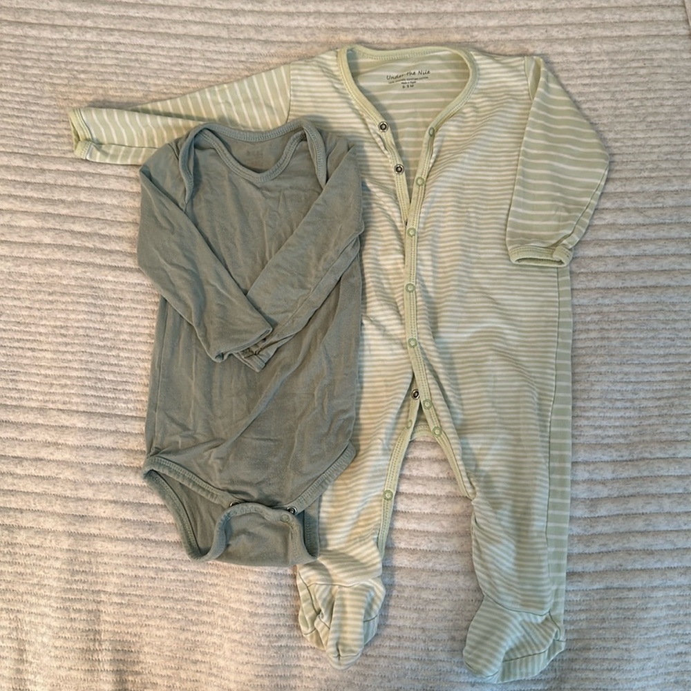 Baby Boy Green/Sage onesie bundle - 6-9 months